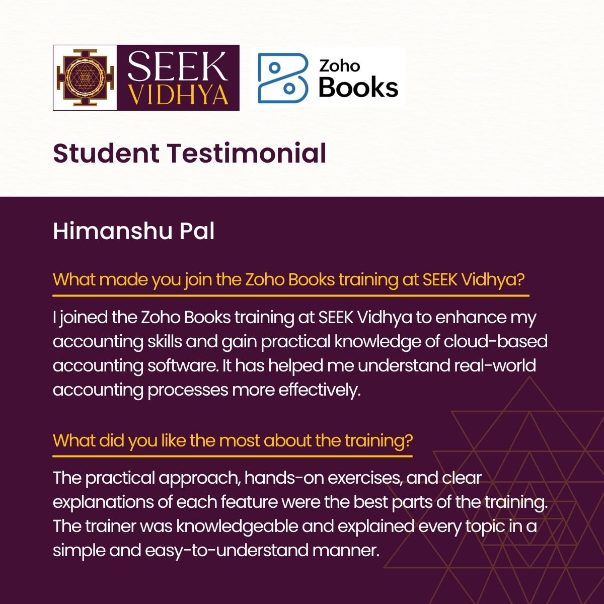 Student Testimonial - Himanshu Pal