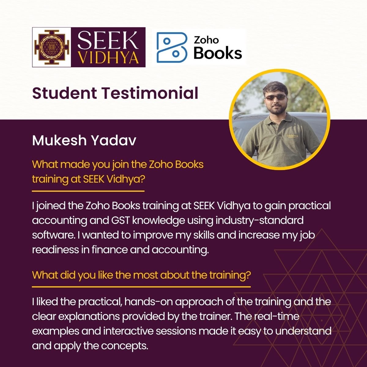 Student Testimonial - Mukesh Yadav