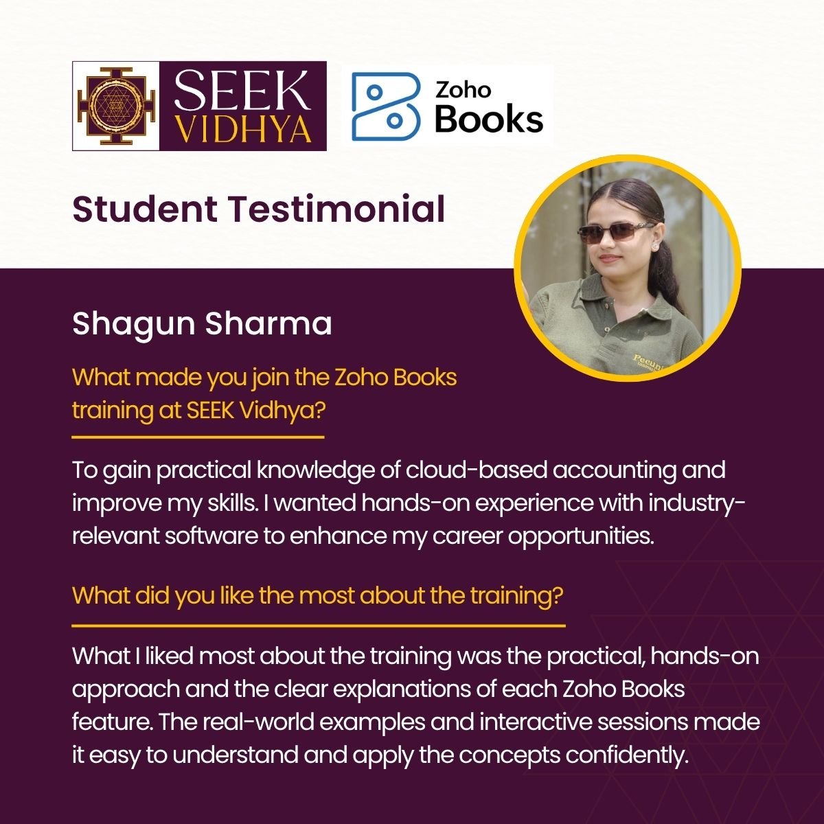 Student Testimonial - Shagun Sharma